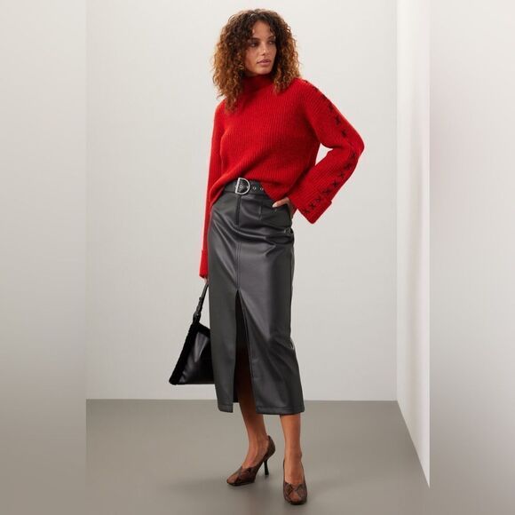 ASHLEY PARK & RTR Faux Leather Maxi Skirt - Picture 1 of 11